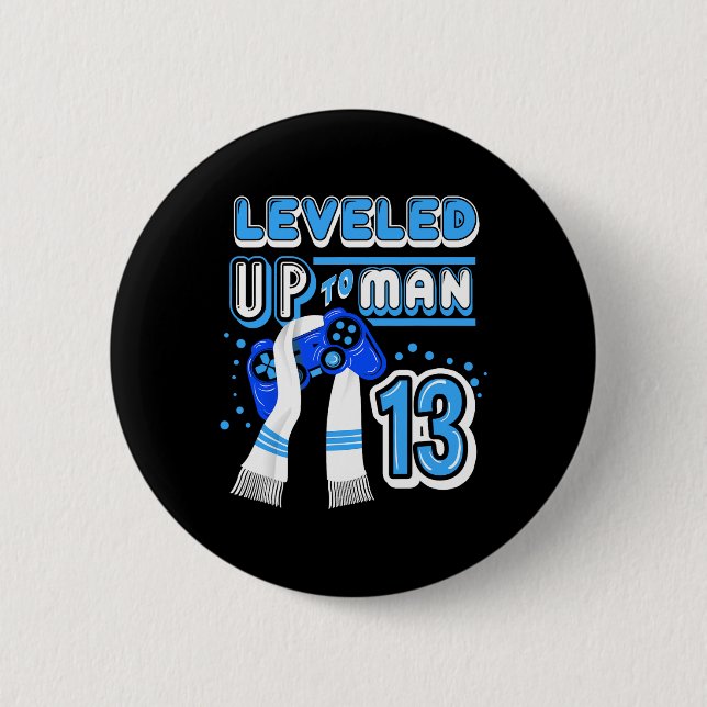 R Mitzvah Leveled Up To Man Gamer  2 Inch Round Button (Front)