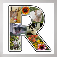 R Monogram Create Your Own 8 Custom Photo Collage