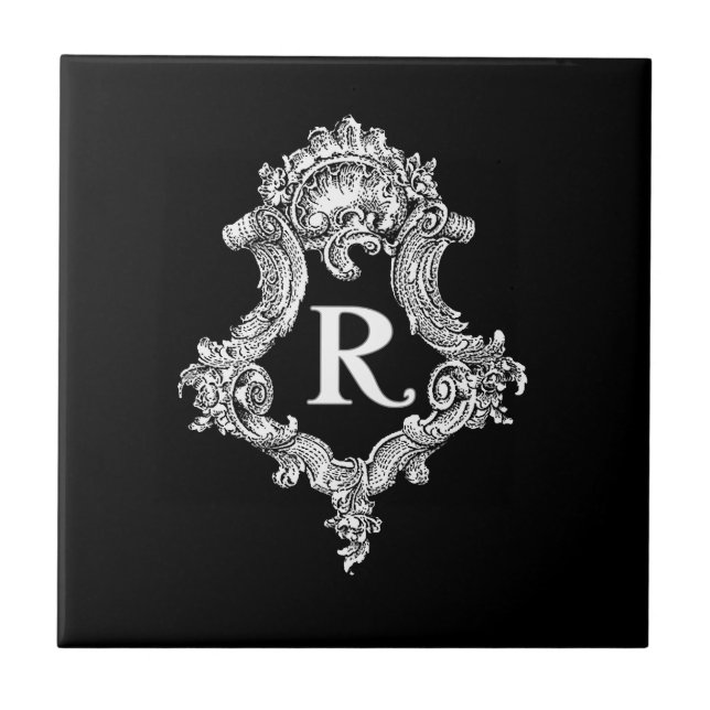R Monogram Initial Tile (Front)