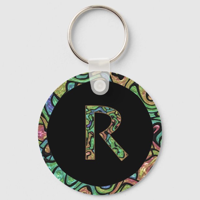 R Monogram Keychain (Front)