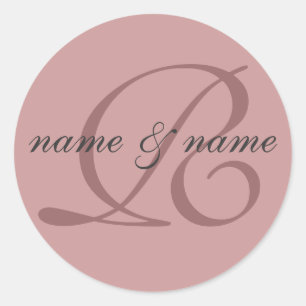 R monogram label - personalize first names