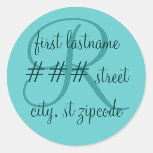 "R" monogram return address label - personalize
