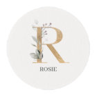 R monogramme floral personnalisé