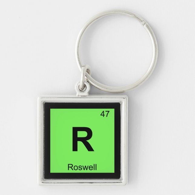R - Roswell New Mexico Chemistry Periodic Table Keychain (Front)