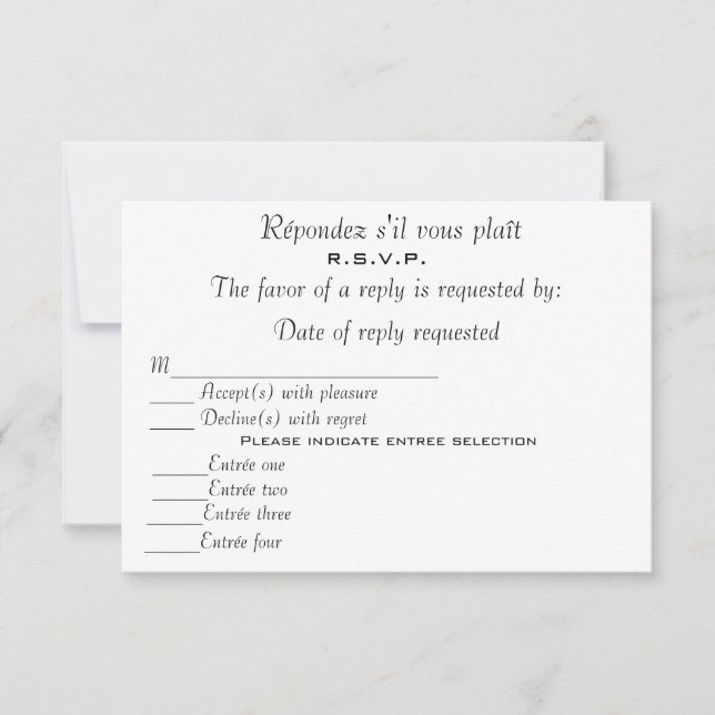 R.S.V.P RSVP CARD (Front)