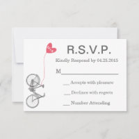 R.S.V.P. Wedding Invite Bike and Heart