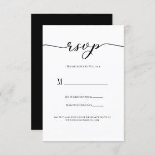 R.S.V.P. Wedding Reply Enclosure Card Black Script