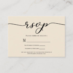 R.S.V.P. Wedding Reply Enclosure Cream & Black Card