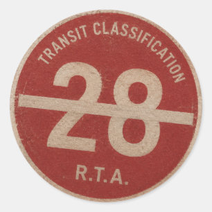R.T.A. Class 28 Transit Access Restricted Classic Round Sticker