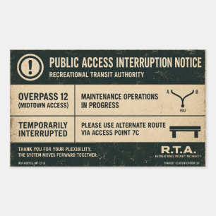 R.T.A. Overpass 12 Public Access Sticker