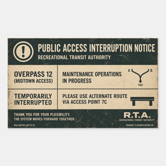 R.T.A. Overpass 12 Public Access Sticker (Front)