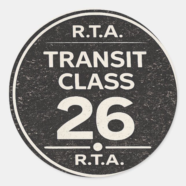R.T.A. Transit Class 26 Infrastructure Sticker (Front)