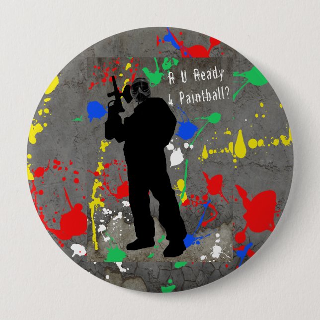 R U Ready 4 Paintball? Inch Round Button (Front)