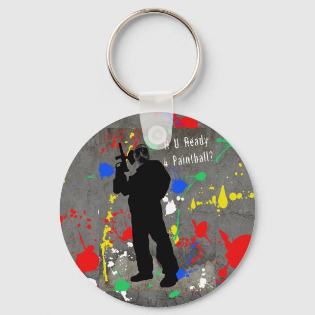 R U Ready 4 Paintball? Keychain (Front)
