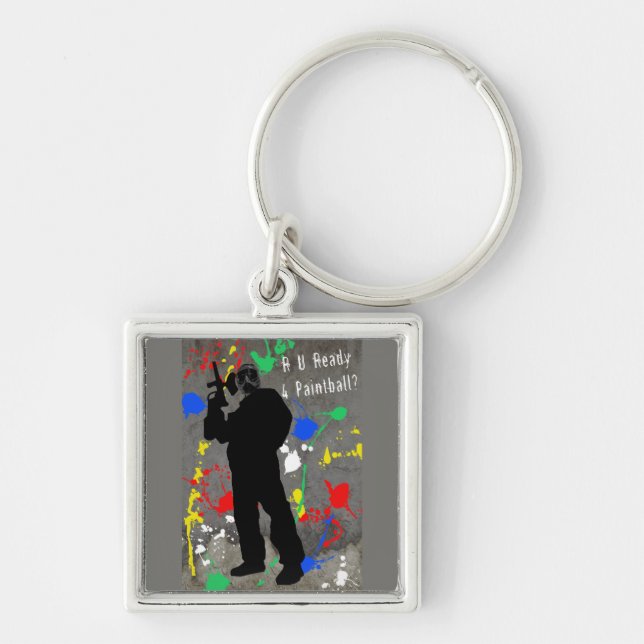 R U Ready 4 Paintball? Keychain (Front)