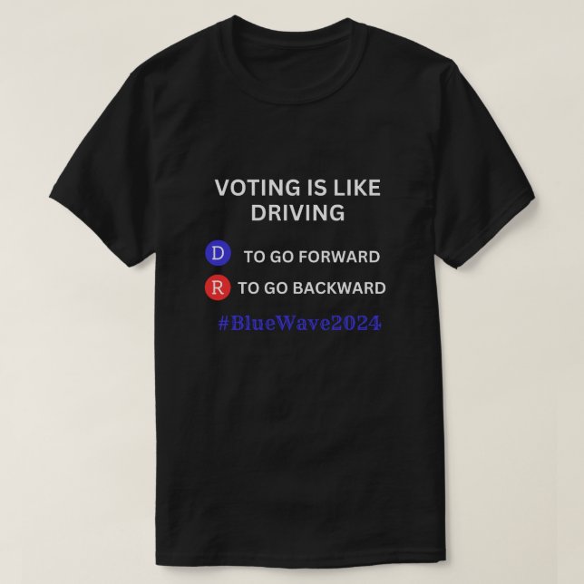 R vs D Blue Wave 2024 T-Shirt (Design Front)