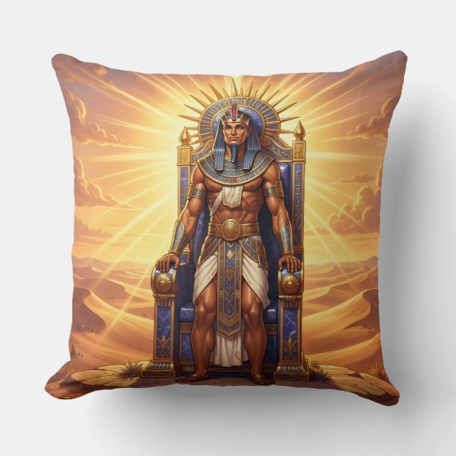 Ra - Egyptian Sun God Throw Pillow (Front)