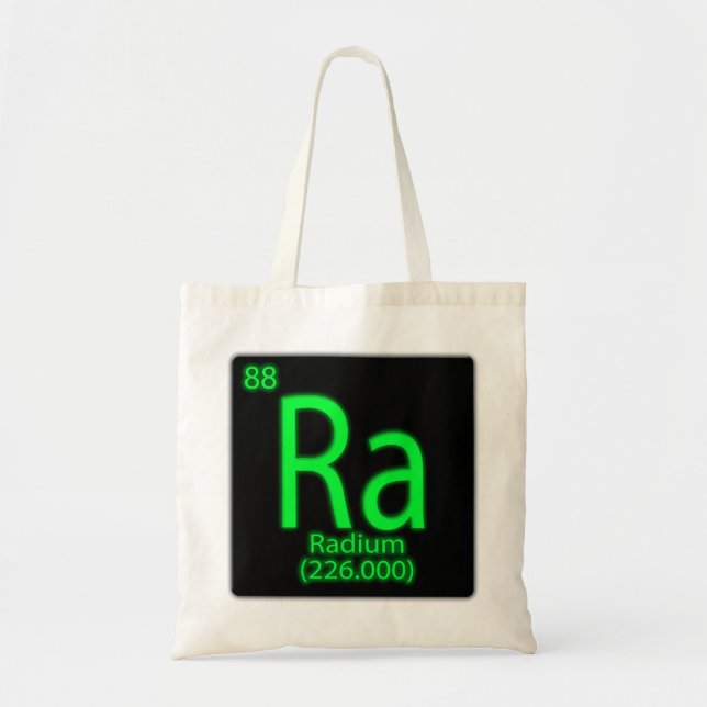 Ra Radium glowing in the dark. Radium was used as Tote Bag (Front)
