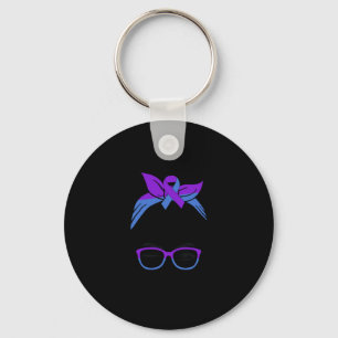 Ra Rheumatoid Arthritis Awareness Warrior Afro Bla Keychain