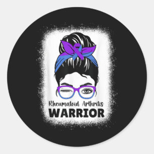 Ra Rheumatoid Arthritis Awareness Warrior Women Me Classic Round Sticker