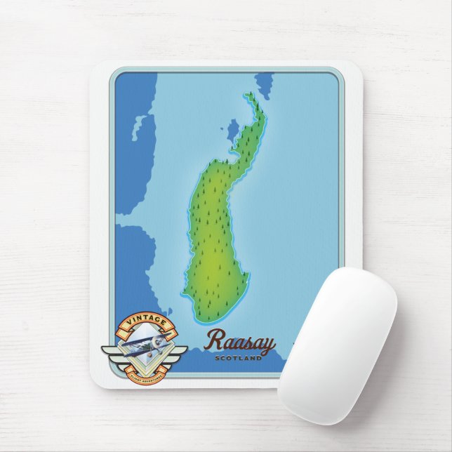Raasay scotland map mouse pad (With Mouse)