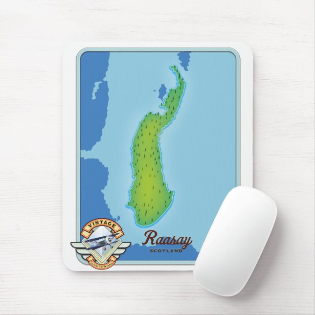 Raasay scotland map mouse pad (With Mouse)