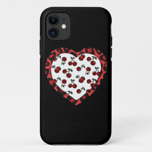 RAB cherries Leopard Print Heart Rockabilly iPhone 11 Case