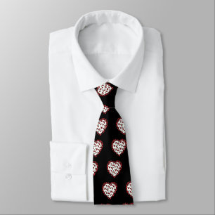 RAB cherries Leopard Print Heart Rockabilly Tie