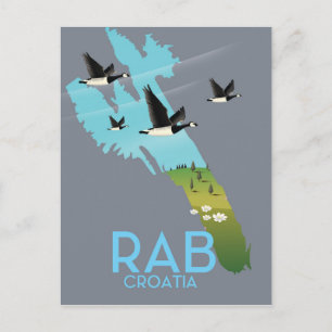 Rab Coratia vintage style map Postcard