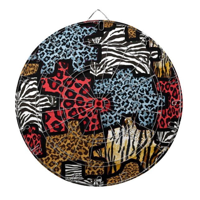 RAB Rockabilly Animal Print Puzzle Dartboard (Front)