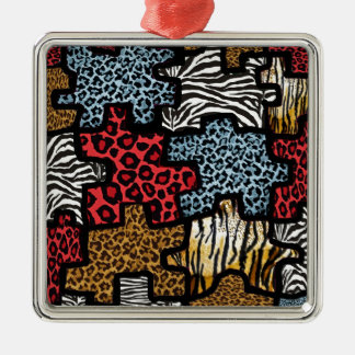 RAB Rockabilly Animal Print Puzzle Metal Ornament
