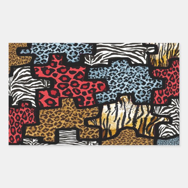 RAB Rockabilly Animal Print Puzzle Sticker (Front)