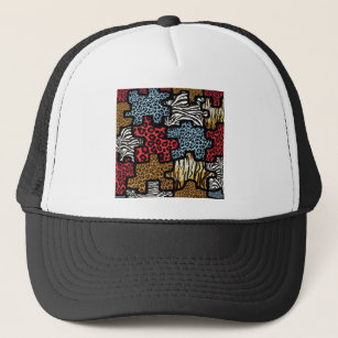 RAB Rockabilly Animal Print Puzzle Trucker Hat
