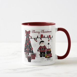 RAB Rockabilly Cerise Noël Père Noël Cadeaux Mug