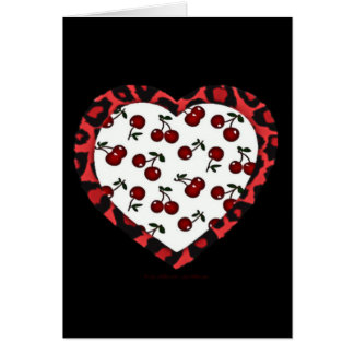 RAB Rockabilly Cherries Leopard Print Heart
