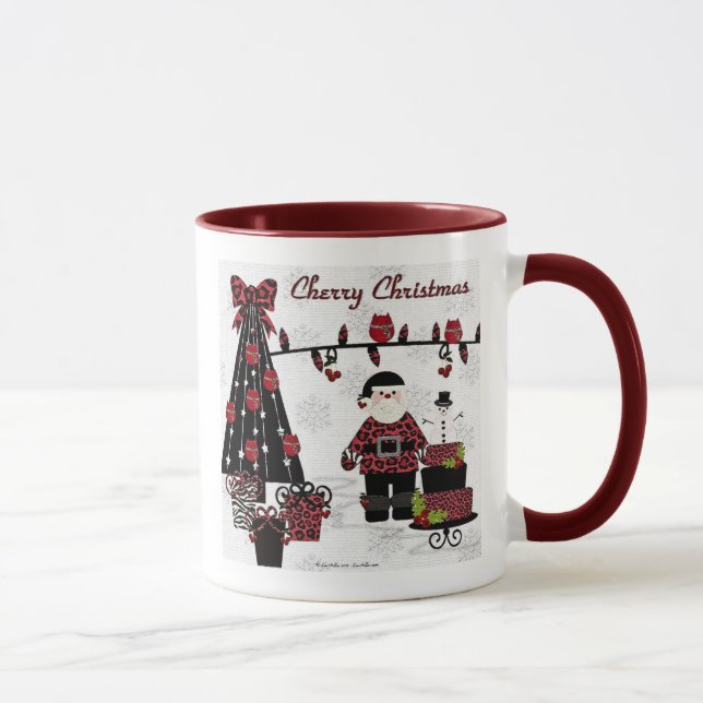 RAB Rockabilly Cherry Christmas Santa Gifts Mug (Right)