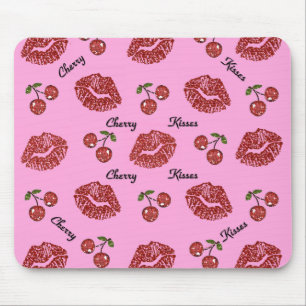 RAB Rockabilly Cherry Kisses on Pink Mouse Pad