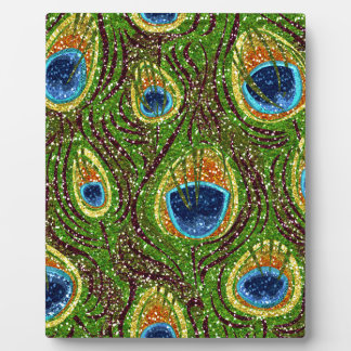 RAB Rockabilly Colourful Peacock Feathers Print Plaque