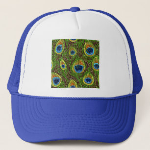 RAB Rockabilly Colourful Peacock Feathers Print Trucker Hat