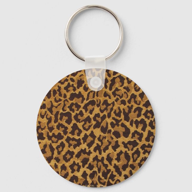 RAB Rockabilly Leopard Print Brown Gold Keychain (Front)
