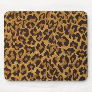 RAB Rockabilly Leopard Print Brown Gold Mouse Pad