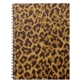 RAB Rockabilly Leopard Print Brown Gold Notebook