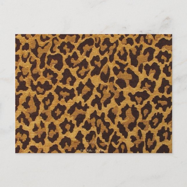 RAB Rockabilly Leopard Print Brown Gold Postcard (Front)
