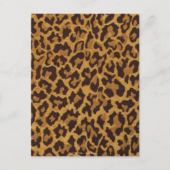 RAB Rockabilly Leopard Print Brown Gold Postcard (Front)