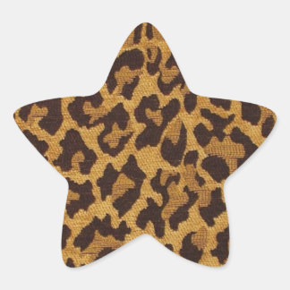 RAB Rockabilly Leopard Print Brown Gold Star Sticker