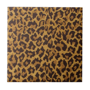 RAB Rockabilly Leopard Print Brown Gold Tile