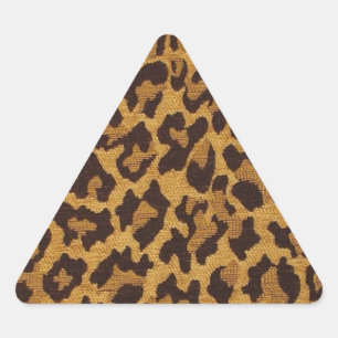 RAB Rockabilly Leopard Print Brown Gold Triangle Sticker