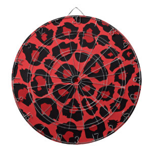 RAB Rockabilly Leopard Print Red Black Dartboard