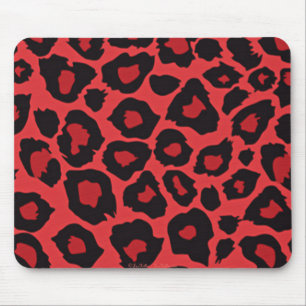 RAB Rockabilly Leopard Print Red Black Mouse Pad