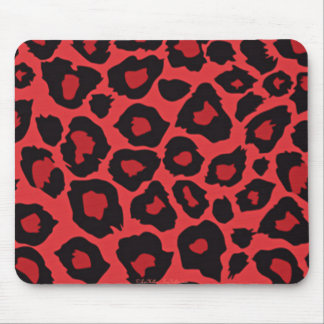 RAB Rockabilly Leopard Print Red Black Mouse Pad